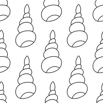 Seashells molluscs Summer Pattern Animals sea seafood Stock Illustration