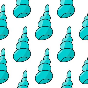 Seashells molluscs Summer Pattern Animals sea seafood Illustrazione stock