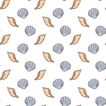Seashells pattern 스톡 일러스트