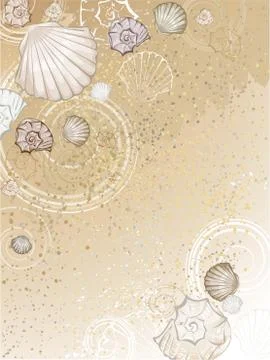 Seashells on the sand Stock Illustration