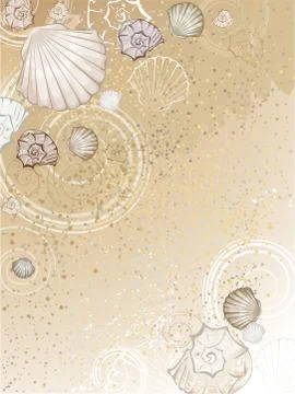 Seashells on the Sand Stock Illustration
