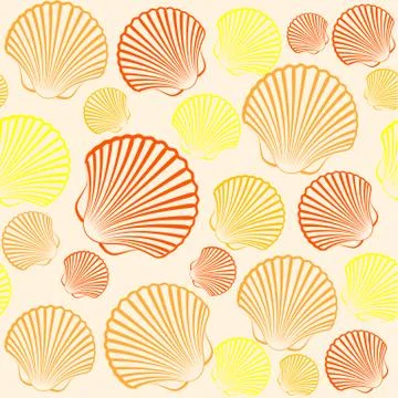 Seashells seamless Illustrazione stock