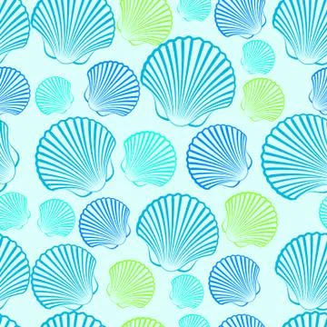 Seashells seamless Stock Illustration