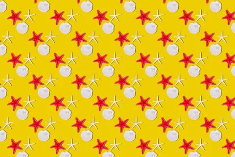 Seashells seamless pattern Stock Photos