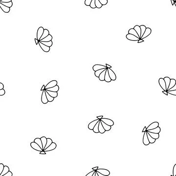Seashells seamless vector summer pattern Illustrazione stock