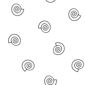 Seashells seamless vector summer pattern Illustrazione stock