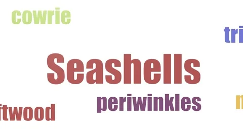 Seashells Tagcloud Animated Isolated Stock Footage 103668027