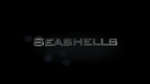Seashells title metal text on black alpha channel background Stock Footage 295899125