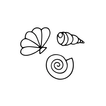 Seashells vector summer set Stock Illustration