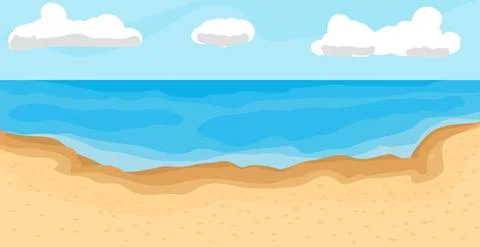 Seashore abstract poster. Beach vector illustration. Summer holiday backgroun Illustrazione stock