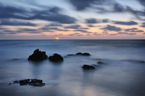 Seashore after sunset Foto stock