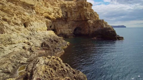 Seashore and Grotto at day.  Stock Footage 152008643