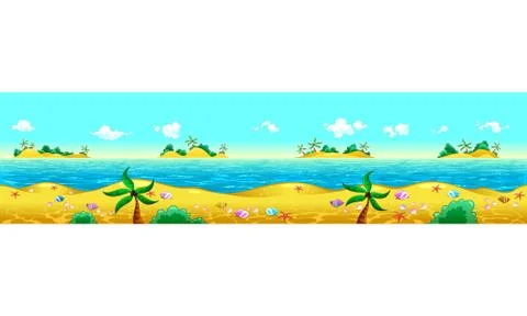 Seashore and ocean. Stock-Illustration