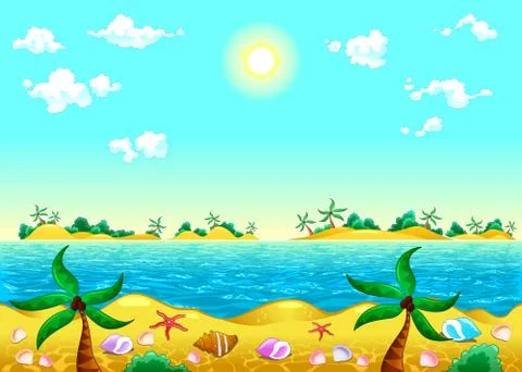 Seashore and ocean. Stock-Illustration