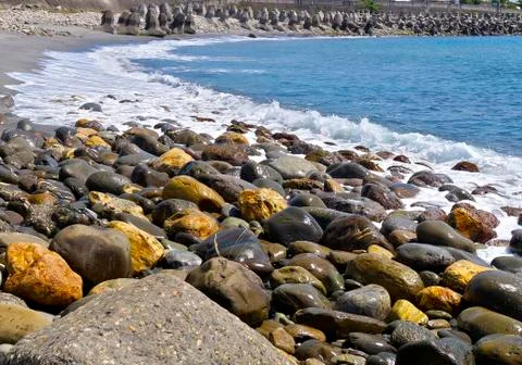 Seashore and rocks Stock Photos