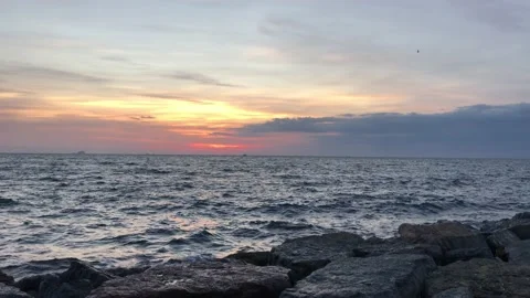 Seashore and sunset Stock Footage 145679891