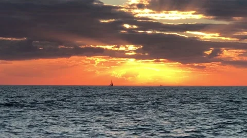 Seashore and sunset Stock Footage 145912367