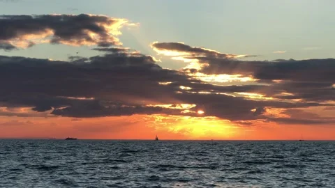 Seashore and sunset Stock Footage 145912459