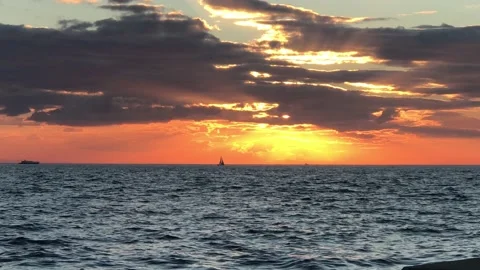 Seashore and sunset Stock Footage 145912828