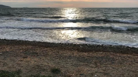 Seashore and sunset Video stock 146993182