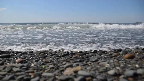 The seashore and the waves on the sea Video stock 239679284