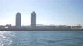 The seashore of Barcelona with Mapfre Tower and Hotel Arts 4k or 4k+ Resolution