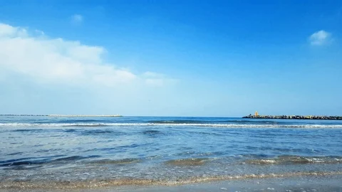 Seashore beach and waves Stock Footage 85998120