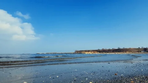 Seashore beach and waves Stock Footage 85998180