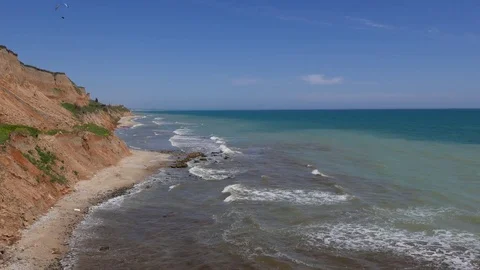 Seashore with Big Rock in Odesa Stock Footage 70886995