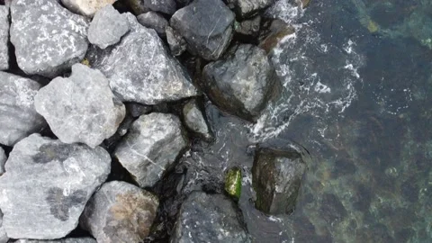 Seashore with big stones Stock Footage 187226478
