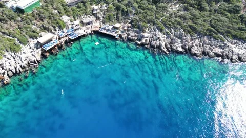 Seashore with cliffs and hotel beaches. Stock Footage 300003316
