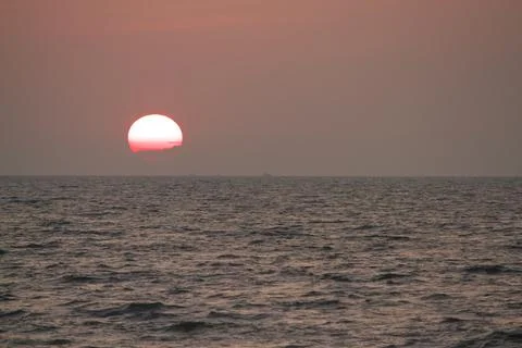 From seashore during sunset Stock Photos
