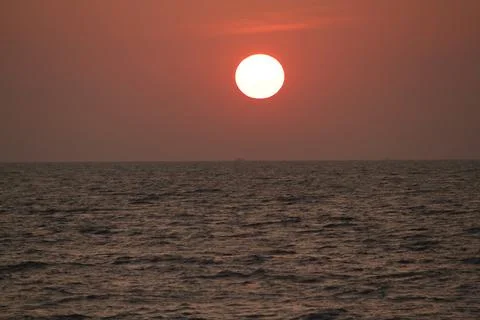 From seashore during sunset Stock Photos