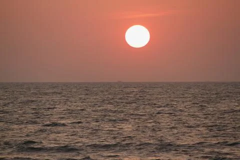 From seashore during sunset Stock Photos