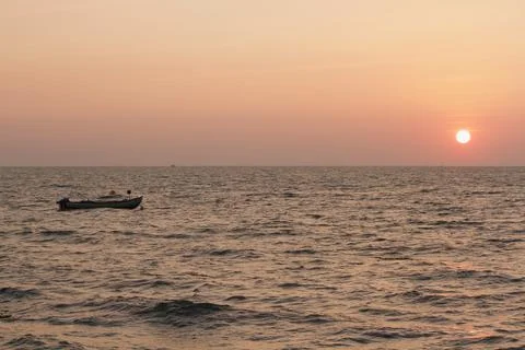 From seashore during sunset Stock Photos