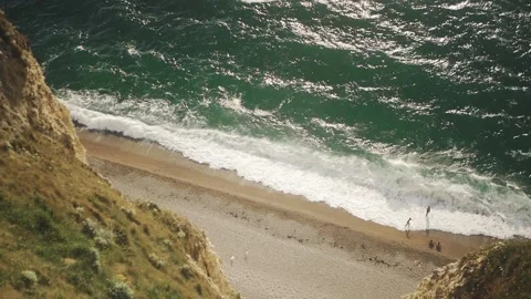 The seashore in Etretat Stock Footage 173560580