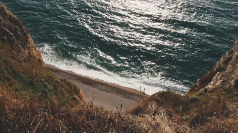 Seashore of Etretat Stock Footage 173560625