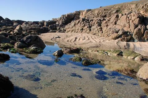 Seashore in a nice place Stock Photos
