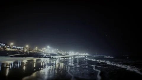 Seashore by Night Landscape 動画素材 121320871