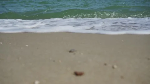 Seashore or ocean, shallow depth of field with blur Stock Footage 154551102