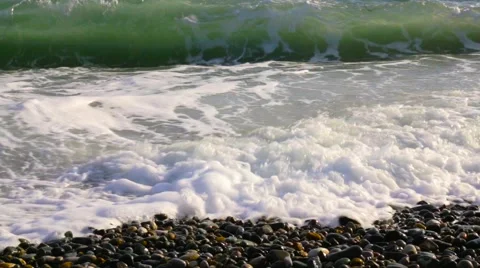 Seashore pebble beach Stock Footage 65338342