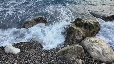 Seashore with pebbles. Close-up. Stock Footage 298967787