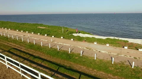 Seashore from the sky in Vama Veche, Romania Stock Footage 62017635