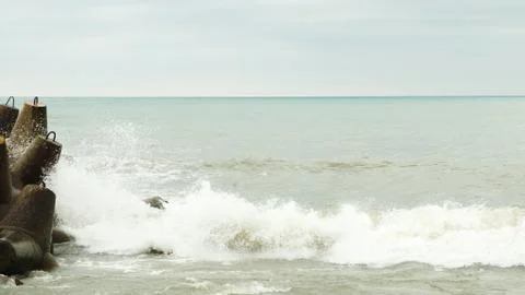 Seashore before storm.. Stock Photos