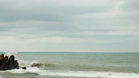 Seashore before storm. Stock Photos