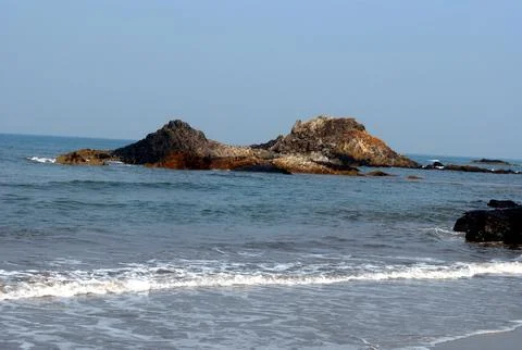 Seashore with two small bumps Stock Photos