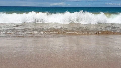 Seashore- waves on the beach Stock Footage 127429045