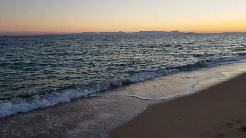 Seashore waves sunset Sardinia Stock Footage 159055966