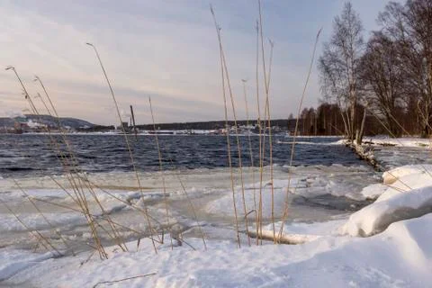 Seashore in winter Stock Photos
