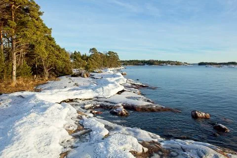 Seashore in winter. Stock Photos